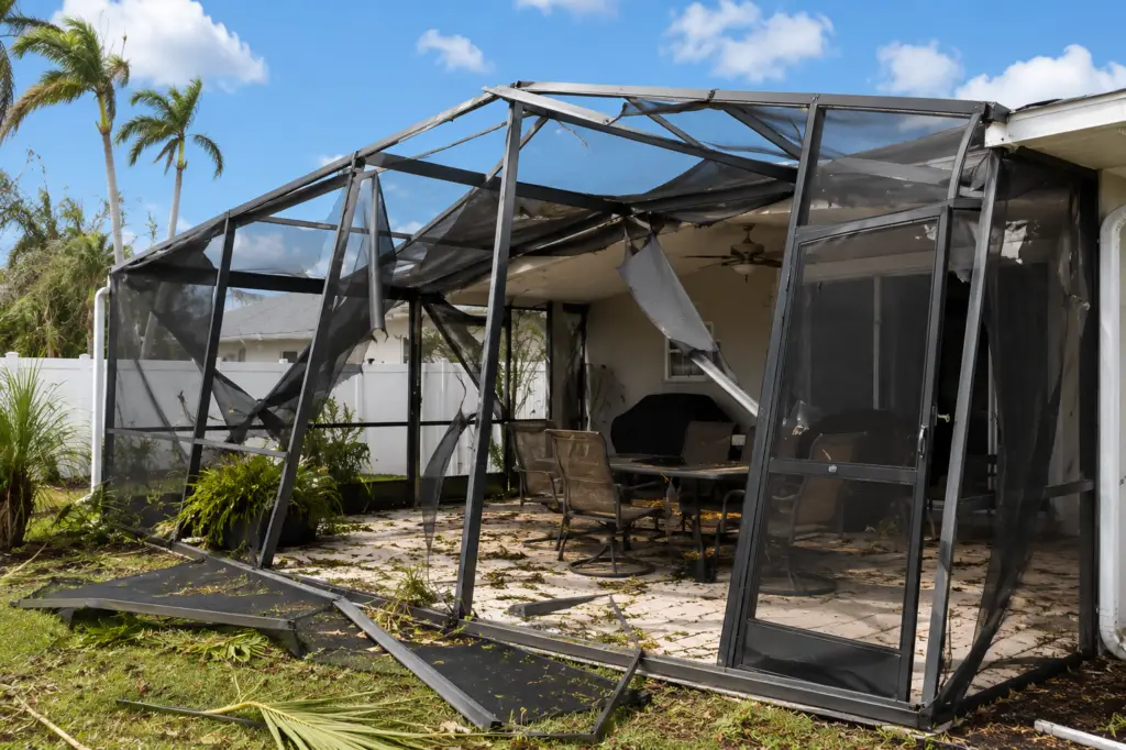 Hurricane damage restoration and lanai repair in Southwest Florida